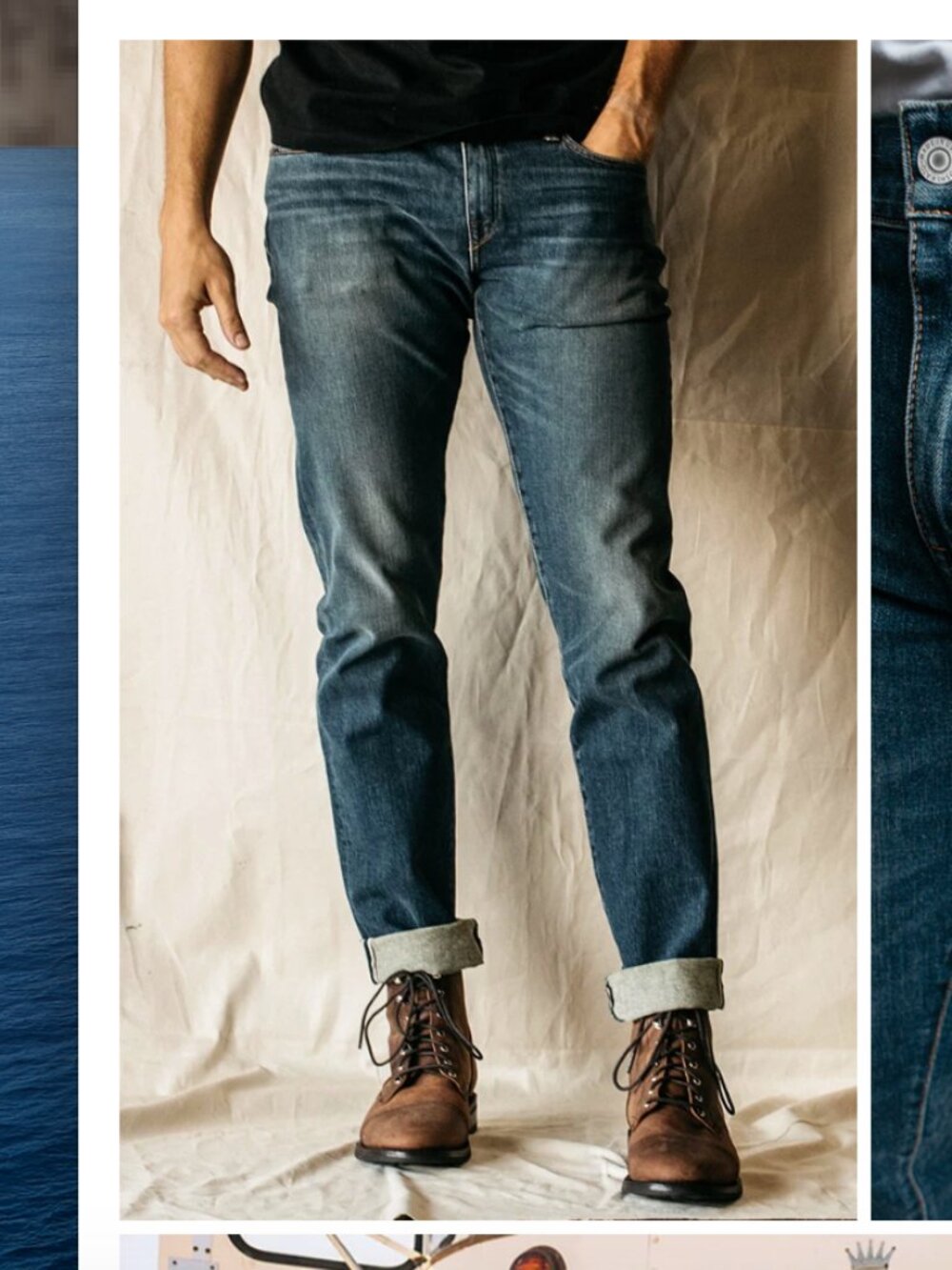HIROSHI KATO The Pen Slim Jeans Rain Wash Selvedge 4-Way Stretch, Size 33